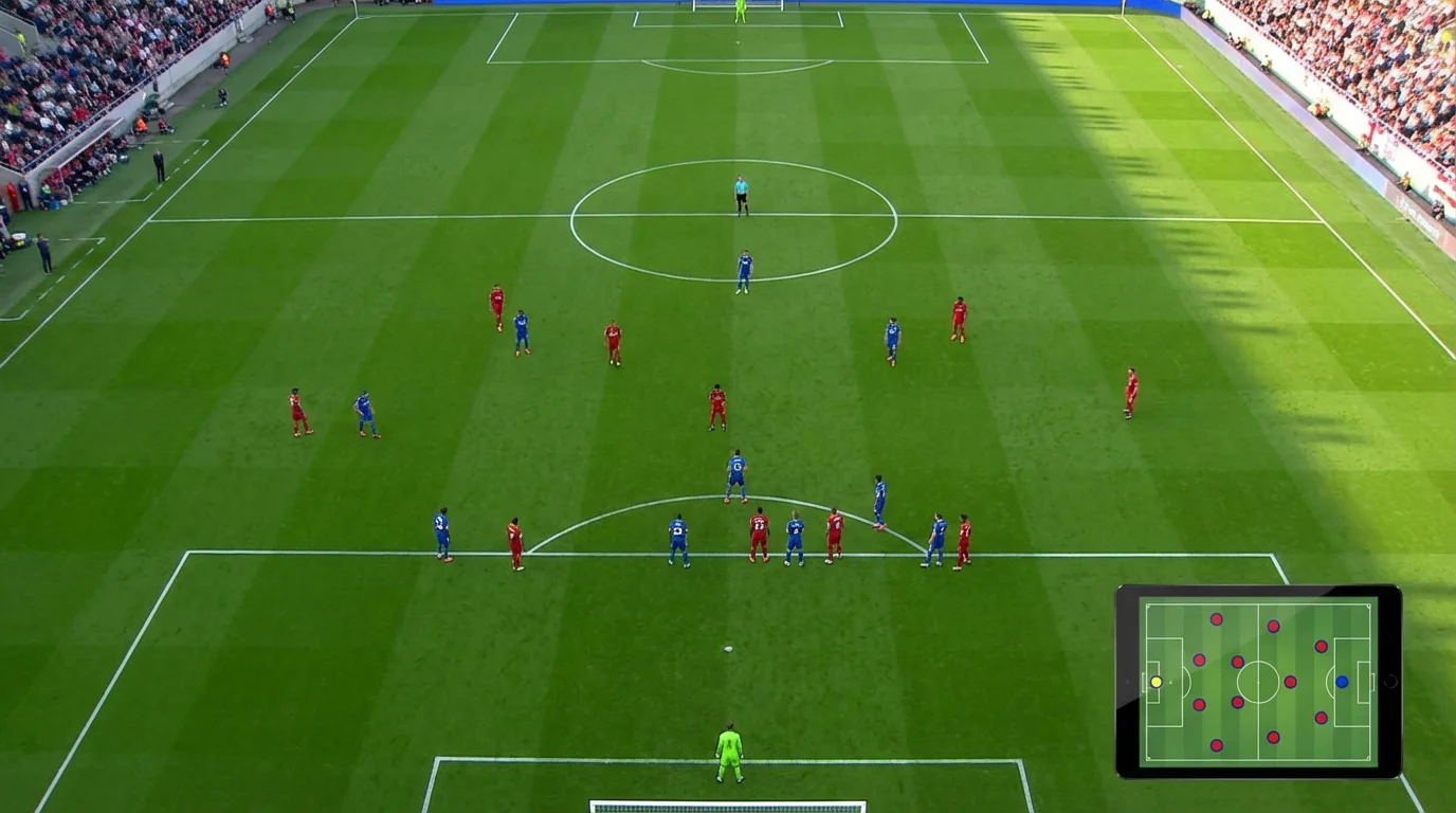 Taktička analiza nogometne utakmice s prikazom formacije na terenu